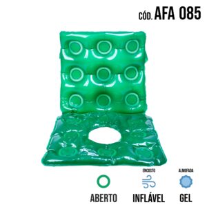 ALMOFADA GEL QUADRADA CAIXA DE OVO COM ENCOSTO e ORIFICO AFA 085